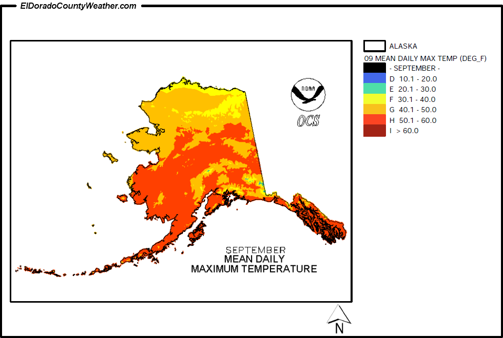 Alaska September Mean Daily Maximum Temperature